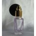 FBNM01 fialový  - plnitelný fialový skleněný flakon na parfém s balónkovým rozprašovačem 