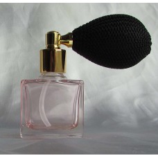 FBNM02 růžový  - plnitelný růžový skleněný flakon na parfém s balónkovým rozprašovačem 