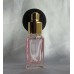 FBNM02 růžový  - plnitelný růžový skleněný flakon na parfém s balónkovým rozprašovačem 