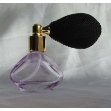 FBNMO01 fialový  - plnitelný fialový skleněný flakon na parfém s balónkovým rozprašovačem