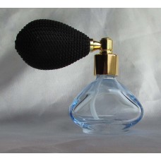 FBNMO03 modrý  - plnitelný modrý skleněný flakon na parfém s balónkovým rozprašovačem