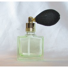 FMB01 zelený  - plnitelný skleněný flakon na parfém s malým balónkovým rozprašovačem