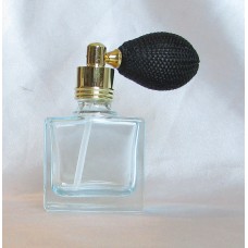 FMB02 akvamarínový  - plnitelný skleněný flakon na parfém s malým balónkovým rozprašovačem