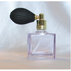 FMB03 fialový  - plnitelný skleněný flakon na parfém s malým balónkovým rozprašovačem