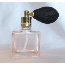 FMB04 růžový  - plnitelný skleněný flakon na parfém s malým balónkovým rozprašovačem
