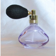 FMBO04 fialový  - plnitelný skleněný flakon na parfém s malým balónkovým rozprašovačem